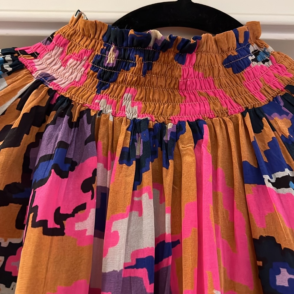 Oliphant smocked turtleneck ikat blouse - Picture 2 of 5